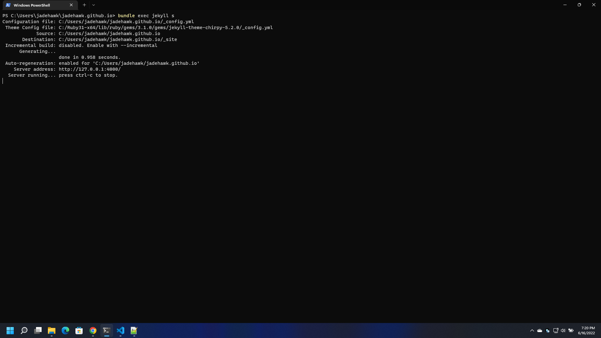 Creating and Hosting this website | Jadehawk's Tech Notes